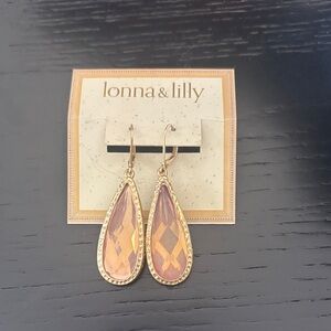 lonna & lilly Rose Gold Teardrop Crystal Dangle Earrings
